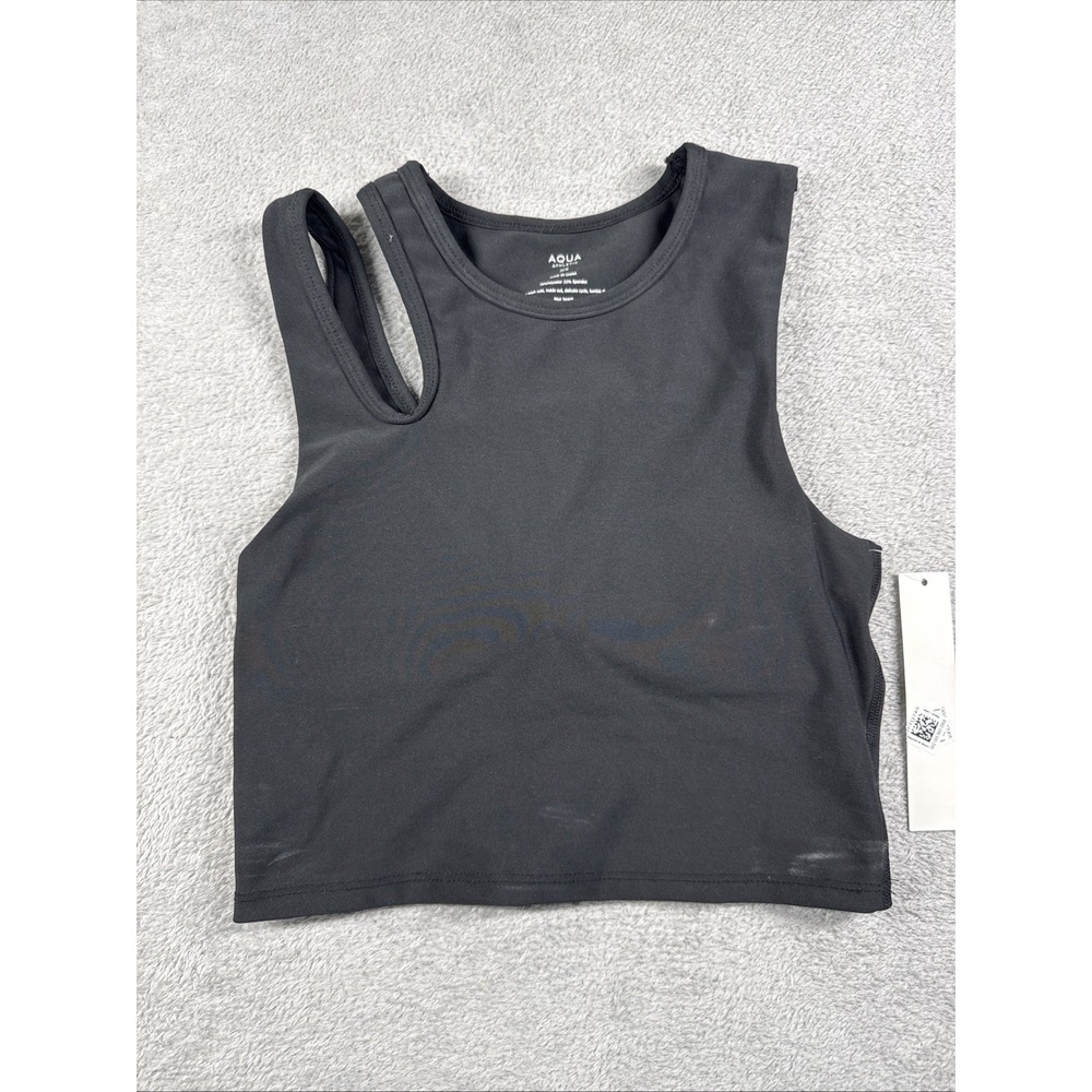 AQUA Athletics‎ Women's Cut Out Shoulder Sports Bra Black Size XS NWT **READ**
